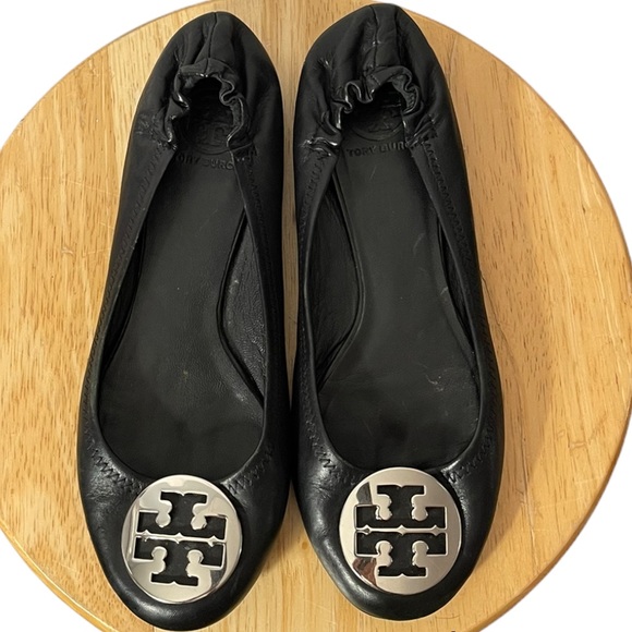 Tory Burch Shoes - Tory Burch Black Leather Minnie Travel Ballet Flats Size 9.5